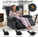 Oversized Recliner Chair Extra Wide Large Recliner for Adults 350lbs with Lumbar Support Pillow Nursery Chair Living Room (Manual, GREY-6008) by CozyNest Decor
