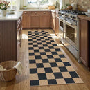 Lahome Checkered Easy Jute Runner Rug, 2x8 Kitchen Rug Non Slip Washable Outdoor Runner for Entryway Indoor, Checkerboard Black Indoor Outdoor Carpet for Hallway 8ft Entry by CozyNest Decor