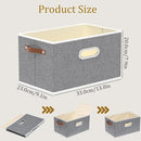 Yawinhe Fabric Storage Baskets, Foldable Closet Organizer for Shelves, Large Boxes with 3 Handles, Canvas Bins for Clothes, Grey, 12.99''Lx9.05''Wx7.87''H, 6-Pack by TinyTreasures Baby Boutique