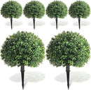 Yunlly 6 Pack 18" Artificial Boxwood Ball Bush Topiary Trees Fake Outdoor Plants, Realistic UV Resistance Faux Shrubs with Spike Greenery Topiary for Front Porch Garden Yard Patio Indoor (Green) by GreenHaven Gardens