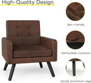 Kromax Mid-Century Modern Accent Chair for Living Room, 496 Lb. Weight Capacity, Dual Armrests, Comfy Extra Large Seat, Timeless Style Perfect for Reading & Relaxing, Bronze by CozyNest Decor