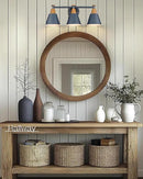 FEMILA Bathroom Vanity Light, 3-Light Modern Bathroom Light Fixture with Hammered Metal Shade Finish, Dark Blue Wall Sconce Lamp Lighting for Bedroom, 4FG59B-3W Blue by CozyNest Decor