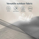 PHI VILLA 10ft Outdoor Patio Umbrellas for Outside, 3 Tier Vented Market Table Umbrella Windproof for Backyard, Deck, Garden, 1.5" Pole, Grey（No Base） by GreenHaven Gardens