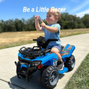 Kids ATV 4 Wheeler, 6V Ride-On Toy for Toddlers 1-3 Boys & Girls with Music, Forward & Reverse - Blue by TinyTreasures Baby Boutique