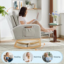 Rocking Chair Nursery, Nursing Rocking Chairs with Foot Rest for Mom Nursery, Rocker Glider Chair with High Backrest for Living Room, Bedroom, Upholstered Lounge Chair with Solid Wood Base for Relaxin by TinyTreasures Baby Boutique
