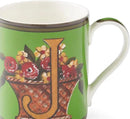 Spode Kit Kemp Alphabet Mug - Letter J Monogram in Fine China, 12oz Ceramic Coffee Cup for Hot Drinks, Personalized Drinkware for Unique Gifts, Dishwasher Safe Tea or Coffee Mug - Gift Box Included by CozyNest Decor