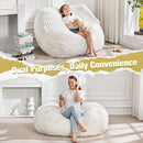 Hobestluk 3FT Bean Bag Chairs Adult Bean Bag with Portable Handle Comfy Large Bean Bag Chair with Removable Cover for Living Room Bedroom or Reading Nook (Stripe White, 3FT) by TinyTreasures Baby Boutique