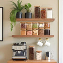 ComSaf 0.6 Qt Glass Food Storage Jars Set of 6, Clear Storage Containers with Airtight Lids, Pantry Organization Jar, Spice Jar, Blooming Tea, Coffee and Sugar Container, Canister Set for Kitchen by CozyNest Decor