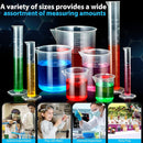 moveland Plastic Graduated Cylinders and Beakers with 5 Pipettes, 10ml 25ml 50ml 100ml Cylinders, 50ml 100ml 250ml 500ml 1000ml Beakers, Ideal for DIY and Kids Science Lab by TinyTreasures Baby Boutique
