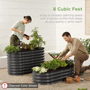 Best Choice Products 4x2x1ft Outdoor Metal Raised Garden Bed, Oval Deep Root Planter Box for Vegetables, Flowers, Herbs, and Succulents w/ 51 Gallon Capacity, Rubber Edge Guard - Taupe by GreenHaven Gardens