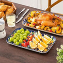 vancasso Serving Platters Set of 3, 16"/14"/12" Inch Rectangular Trays - Serving Platter Extra Large, Bohemian Ceramic Serving Dish for Entertaining Food, Microwave & Dishwasher Safe, Colorful by CozyNest Decor