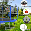 Upgraded Trampoline 8FT/10FT/12FT/14FT With Basketball Hoop, Light, Sprinkler, Stakes - Outdoor Backyard for 4-6 Kids and Adults by TinyTreasures Baby Boutique