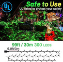 KNONEW Outdoor Christmas Lights 300 LED 99ft String Lights 8 Modes & Memory Fairy Light Plug in Waterproof LED String Lights for Xmas Yard Tree Wedding Party Holiday Decorations(Green) by GreenHaven Gardens
