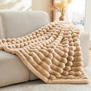 BEDELITE Faux Fur Throw Blanket for Couch, Soft and Cozy Luxurious 3D Striped Fluffy Blanket, 770GSM Thick Warm Plush Fuzzy Faux Rabbit Fur Blanket for Women Gift (Brown, 60"x 80") by CozyNest Decor