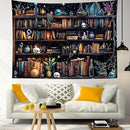HVEST Magic Bookshelf Wall Tapestry Vintage Bookshelf Witchy Books Plant Skull Gothic Halloween Tapestry Wall Hanging Starry Sky Tapestries for Bedroom Living Room Dorm, 70.9L x 92.5W Inches by CozyNest Decor