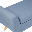 HomePop Modern Storage Bench with Wood Legs |Homepop Home Décor|Bench with Storage for Living Room & Bedroom - French Blue Woven by CozyNest Decor