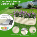 Raised Garden Bed 5x2x1.4 Ft Planter Box Outdoor with Rubber Edge Zinc-Aluminum-Magnesium Stainless Steel Durable Metal Garden Beds Kit for Vegetables, Flowers, Herbs and Succulents（Ivory） by GreenHaven Gardens