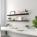 Wood Floating Shelves for Wall Decor, Rustic Wall Shelves for Bedroom Bathroom Kitchen Living Room, Set of 4 Walnut 48 Inch by CozyNest Decor