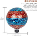 Alpine Corporation HGY292 Striped Mosaic Gazing Globe, Stylish Décor for Garden, Patio, & Lawn, 12" H, Orange and Turquoise by GreenHaven Gardens