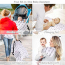 Rquite Car Seat Covers for Babies, 100% Muslin Carseat Cover Boys Girls, Lightweight Infant Car Seat Canopy, Soft Breathable Baby Carrier Cover, Summer Stroller Cover (Grey Arrow) by TinyTreasures Baby Boutique