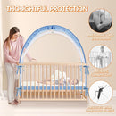 Crib Tent to Keep Baby from Climbing Out - Crib Net to Keep Baby in - Pop Up Breathable Cribs Cover - Canopy with Upgrade Strong Mesh and Durable Zipper (Blue, Lager) by TinyTreasures Baby Boutique