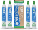 Soda Sense 60L CO2 Exchange Canister - 4 Pack, Threaded Style - Compatible with All 'Screw-In' Soda/Sparkling Water Makers, Including SodaStream BLUE Cylinder Models, Ninja Thirsti, Philips & More by TinyTreasures Baby Boutique