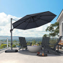 PURPLE LEAF 11 Feet Patio Umbrella Outdoor Cantilever Round Umbrella Aluminum Offset Umbrella with 360-degree Rotation for Garden Deck Pool Patio, Grey by GreenHaven Gardens