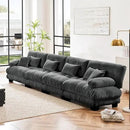 Modular Sectional Sofa Cloud Couch 4-Seater Deep Seat Sofa Couch, Oversized Couch Bed Sectional Couch with Round Bolster Armrests 6 Pillows, Modern Sofa Chair Comfy Couch(Gray) by CozyNest Decor