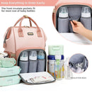 Diaper Bag Backpack, Diaper Bags for Baby Girls Boys, Baby Bags for Moms Dads, Nappy Changing Bag with Insulated Pockets,Multi-functional Waterproof Backpack with Stroller straps -Pink light pink by TinyTreasures Baby Boutique