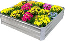 Sunnydaze Galvanized Raised Garden Bed - Metal Raised Bed for Gardening - Outdoor Planter Box for Flowers, Plants, and Vegetables - Silver - 12” H Square by GreenHaven Gardens