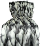 Gray Black White Faux Fur Oversized Blanket and Bedspread - Tibet Fox Fur - Gray Black White Luxury Faux Fur - Soft Faux Fur Blankets, Bedspreads and Throws, Handmade in USA, 16438 by CozyNest Decor