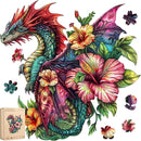 Wooden Puzzles for Adults, Dragon Puzzle Challenge Jigsaw Puzzles 200 Piece (Medium,11x11.2 in) Thickened Unique Shapes Family Reunion Puzzle, Best Gift for Adults and Kids, Family Game by TinyTreasures Baby Boutique