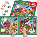 QUOKKA Magnetic Puzzles for Kids Ages 3-5 - 2x48 Travel Puzzles Games for Toddlers 3-4 Years Old - Activities Car Toy for Boys and Girls 4-6 yo - Farm & Forest Animals Learning Magnet for Road Trip by TinyTreasures Baby Boutique