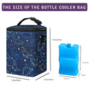 Breastmilk Cooler Bag with Ice Pack Fits 4 Bottles Up to 9 Ounce - Insulated Baby Bottle Cooler for Nursing Moms on the Go with Strap by TinyTreasures Baby Boutique