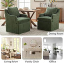 VKNOW Upholstered Dining Chairs Set of 2, Modern Kitchen Chair Dinner Chairs with 4 Casters, Linen Armchair for Bedroom Reading Room, Green by CozyNest Decor