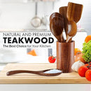 Wooden Utensils Set in Teak - Kitchen Essentials by Zulay Kitchen