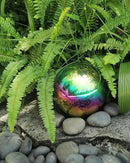 Rainbow Gazing Globe Mirror Ball in Stainless Steel, Shiny Hollow Sphere Sparkling Housewarming Outdoor Ornament (6 Inch) by CozyNest Decor