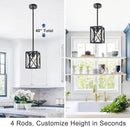 Farmhouse Lantern Pendant Light Fixtures Ceiling Hanging Rustic Chandelier Black (1 Light) by CozyNest Decor
