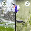 Afirst Decorative Solar Lights Outdoor Solar Hummingbird Stake Lights Hand Blown Glass Decorative Garden Pathway Light Outdoor Waterproof Glass Stakes Blue by GreenHaven Gardens