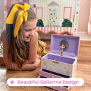 Jewelkeeper Jewelry Box for Girls with Ballerina and Music Box - Dual Drawers and Spacious Storage - Swan Lake Tune - White and Purple Jewelry Keepsake Chest - 6 x 6.75 x 5.25 Inches by TinyTreasures Baby Boutique