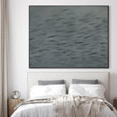 SIGNWIN 46"x60" Extra Large Framed Wall Art Gray School of Fish Minimalist Ocean-Inspired Marine Life Illustration for Home Living Room Bedroom Decor (Frame Assembly Required) by CozyNest Decor