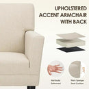 COLAMY Modern Accent Chair for Living Room, Upholstered Fabric Accent Armchair with Back, Soft Single Sofa Chair with Arms for Bedroom/Office/Reception Room, Oatmeal by CozyNest Decor