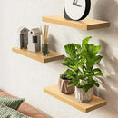 BAYKA Floating Shelves for Wall, Wall Mounted Rustic Wood Shelves for Bathroom, Bedroom, Living Room, Kitchen,Small Hanging Shelf for Books/Storage/Room Decor (Oak-Toned, Set of 3, 15.7in) by CozyNest Decor