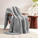 Amélie Home Chunky Knit Throw Blanket for Couch, Soft Chenille Crochet Blanket for Sofa, 50"x60", Light Grey by CozyNest Decor