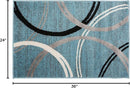 Rugshop Modern Wavy Circles Design Area Rug 2' x 3' Blue by TinyTreasures Baby Boutique