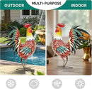 21" Metal Rooster Decor, Outdoor Garden Statues, Metal Chicken Sculpture for Backyard Patio Kitchen Decor by GreenHaven Gardens