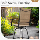 Sophia & William Outdoor Bar Set, Patio Bar Table and Chairs Set, Bar Height Patio Set - 6 x Swivel Bar Chairs(Brown-Padded), 1 x Rectangular Bar Table(Black) by CozyNest Decor