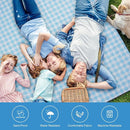 Picnic Blanket, 80''x80'' Waterproof Outdoor Blankets, Picnic Mat Washable for Beach, Picnic Blankets for Camping on Grass with Shoulder Strap - Blue & White by TinyTreasures Baby Boutique