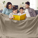 PHF 100% Cotton Waffle Blanket Oversized King 120"x120", Lightweight Breathable Extra Large 10'x10' Summer Blankets for Bed, Giant Big Luxury Aesthetic Woven Bedding for Home Decor, Simply Taupe by CozyNest Decor