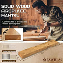 60x7x3 Fireplace Mantel - Solid Rustic Wood - Wall Mounted Floating Shelf with Invisible Heavy Duty Steel Bracket (Natural Wood) by CozyNest Decor